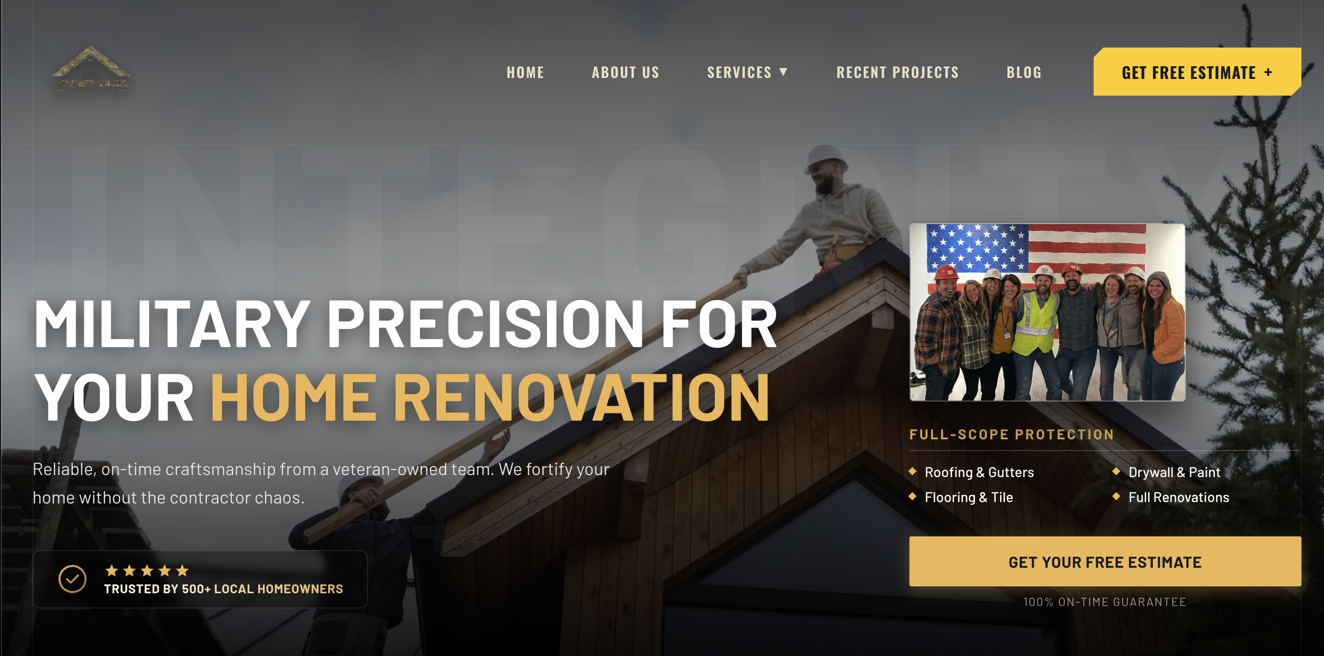 Powerhouse Contracting desktop preview